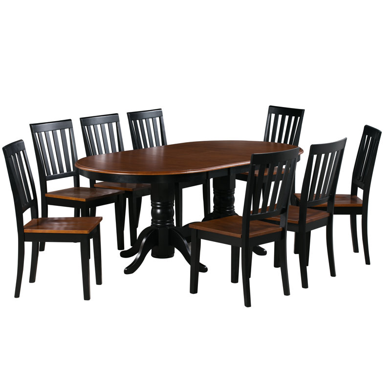 Alcott Hill® Kasey 9 Piece Extendable Solid Wood Dining Set Wayfair